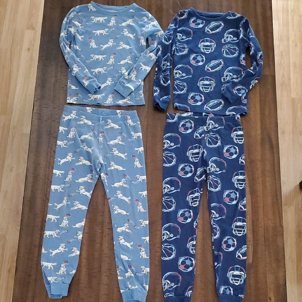Kids Boy's Football Theme 100% Organic Cotton Pajama Set (2 pair) - Size 8